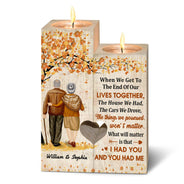 Family Old Couple When We Get To The End - Gift For Couples - Personalized Custom Candle Holder