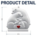 Family,Gift For Couples,Love,Christmas - Hugging Bear Family Toile De Jouy Art - Personalized Embossed Ceramic Ornament