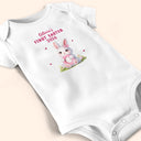 Easter,Happy,Gift For Kids,Parent - Easter Bunny Holding Alphabet Letter - Personalized Baby Onesie