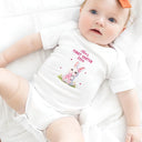 Easter,Happy,Gift For Kids,Parent - Easter Bunny Holding Alphabet Letter - Personalized Baby Onesie
