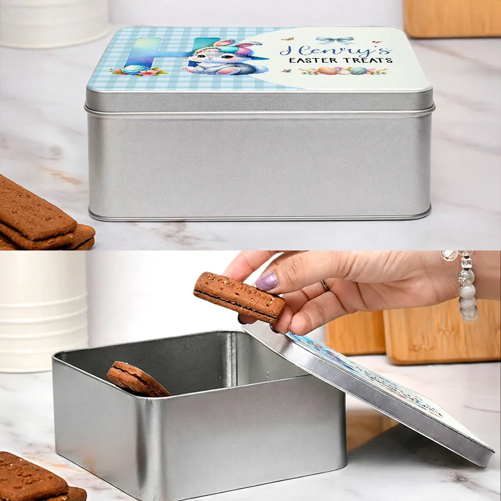 Easter,Happy,Gift For Kids,Parents - Easter's Treat - Personalized Metal Biscuit Tin
