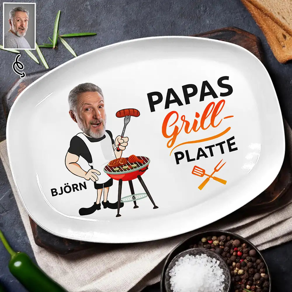 Eigenes Foto Papas Grillplatte - Personalisierte Platte