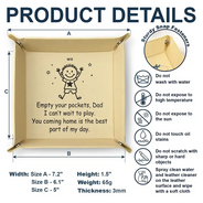 Gift For Father,Dad - Children,Funny,Icon - Empty Your Pockets Daddy Stick Figure - Personalized Leather Valet Tray