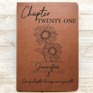 Gift For Yourself,Gift For Women,Gift For Aunt,Gift For Mother,Gift For Grandma,Gift For Kids,Gift For Daughter,Gift For Sibling,Gift For Sisters,Gift For Bestie,Gifts For Colleagues - Every Chapter Brings New Growth Birthday Gifts - Personalized Leather Journal