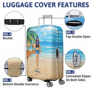Beach Girl Born With The Beach In Their Souls - Personalized Custom Luggage Cover