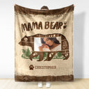 Custom Photo Mama Bear - Gift For Mother - Personalized Fleece Blanket