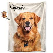 Custom Photo & Name Pet Blanket - Gift For Pet Lovers - Personalized Fleece Blanket