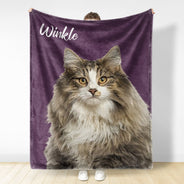 Custom Photo & Name Pet Blanket - Gift For Pet Lovers - Personalized Fleece Blanket