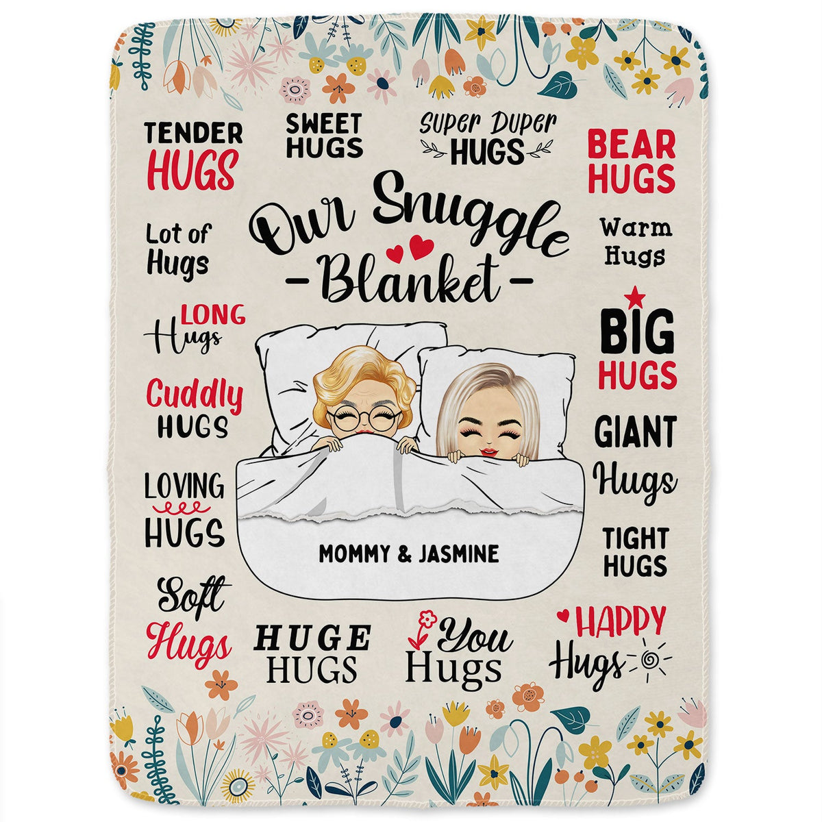 Mother Hug Blanket - Gift For Mother - Personalized Fleece Blanket, Sherpa Blanket