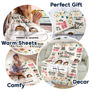 Mother Hug Blanket - Gift For Mother - Personalized Fleece Blanket, Sherpa Blanket