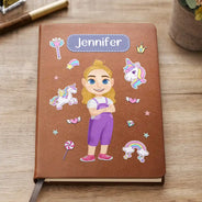 Car Mermaid Unicorn Dinosaur Astronaut Kids - Personalized Leather Journal