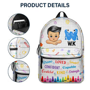 I'm Kind Loved Confident Alphabet - Personalized Canvas Backpack