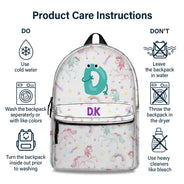 Monogram Letter School - Personalized Canvas Backpack