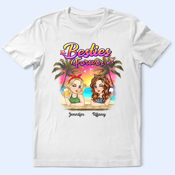 Besties Forever Summer Beach Vibe - Personalized T Shirt