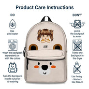 Teddy Bear Kid - Personalized Canvas Backpack