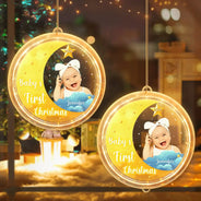 New baby, New Dad, New Mom - Custom Photo New Baby's First Christmas - Personalized LED Pendant Light