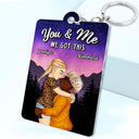 Cartoon Kissing When It All Began Calendar - Personalized Acrylic Keychain