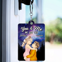 Cartoon Kissing When It All Began Calendar - Personalized Acrylic Keychain