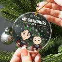 Flat Art My Grandkids Our Grandkids - Personalized Circle Glass Ornament