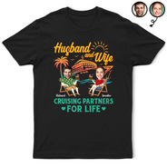Custom Photo Couple Cruising Partners For Life - Personalized T Shirt