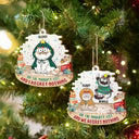 Christmas,Cat Lovers,Cat Mom,Cat Dad,Funny - On The Naughty List And We Regret Nothing - Personalized Custom Shaped Wooden Ornament