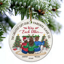 Christmas,Gift For Brothers,Gift For Sisters,Happy - The Greatest Gift Our Parents Gave Us Was Each Other - Personalized Circle Ceramic Ornament