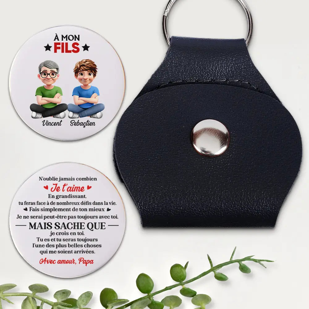 Fais Simplement De Ton Mieux - Porte-Clés Câlin De Poche En Cuir Personnalisé