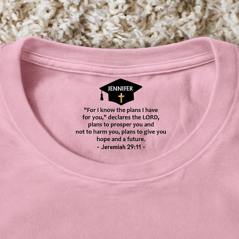 Graduation,Happy,Gift For Kids,Gift For Daughter,Gift For Son,Gift For Sibling,Gift For Sisters,Gift For Brothers,Gift For Bestie,Christian - Faith Over Fear Bible Verse - Personalized T Shirt