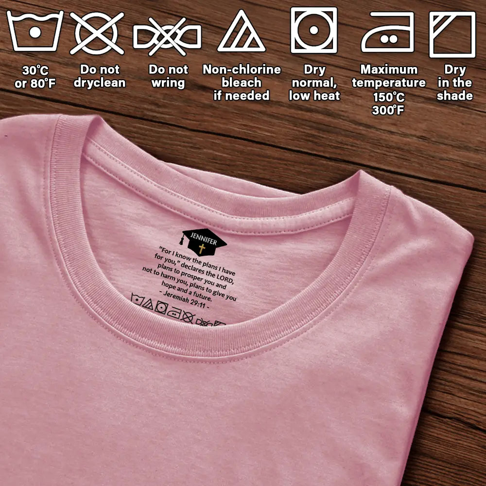 Graduation,Happy,Gift For Kids,Gift For Daughter,Gift For Son,Gift For Sibling,Gift For Sisters,Gift For Brothers,Gift For Bestie,Christian - Faith Over Fear Bible Verse - Personalized T Shirt
