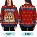 Happy, Family, Christmas - Family 3D Effect Gingerbread - Personalized Unisex Ugly Sweater