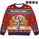 Happy, Family, Christmas - Family 3D Effect Gingerbread - Personalized Unisex Ugly Sweater