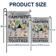 Family,Camping,Campsite,Happy - Family Campsite Making Memories Together - Personalized Flag