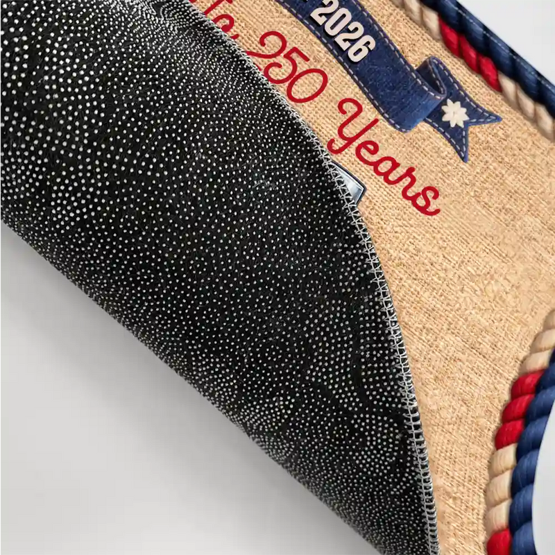 Gift For Couples,Gift For Husband,Gift For Wife,Parents,Gift For Yourself,Gift For Women,Gift For Men,Gift For Mother,Gift For Father,Gift For Daughter,Gift For Son,Family,Independence Day,America 250th,Happy - Family Cheers To America 250 Years - Personalized Doormat