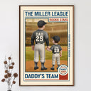 Gift For Father,Dad's Hobby,Sport Dad,Baseball,Happy - Family League Daddy's Team - Personalized Poster