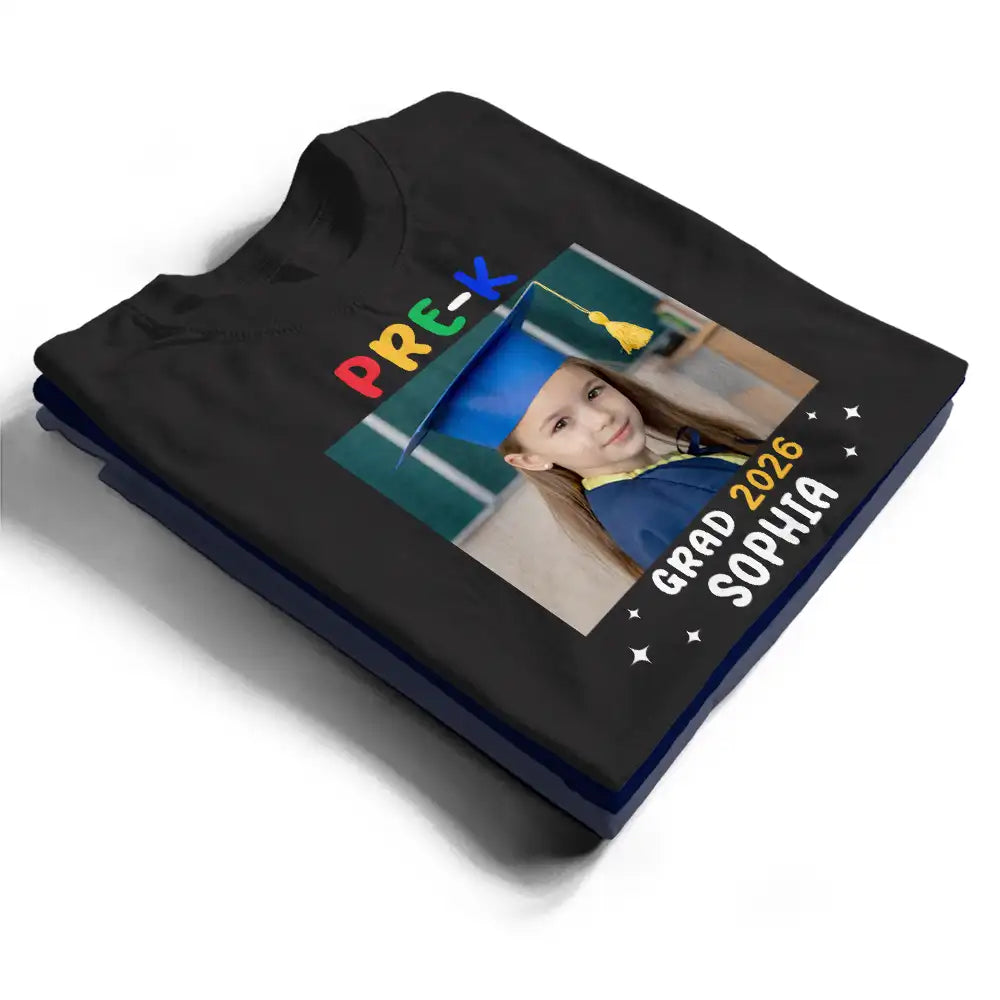 Graduation,Grandpa - Grandkids,Gift For Kids,Gift For Grandkids,Grandma - Grandkids,Dad - Children,Mom - Children - Custom Photo Family Matching Pre-K Kindergarten Graduation - Personalized T Shirt