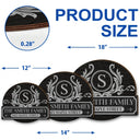 Family,Happy - Family Monogram With Address - Personalized Custom Shaped Wood Sign