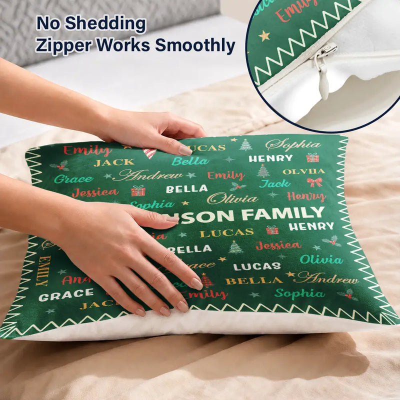 Sentimental, Christmas, Family, Custom Text - Family Name Christmas - Personalized Pillow