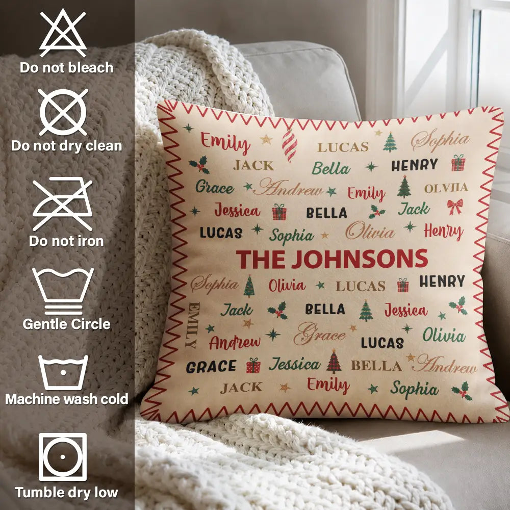Sentimental, Christmas, Family, Custom Text - Family Name Christmas - Personalized Pillow