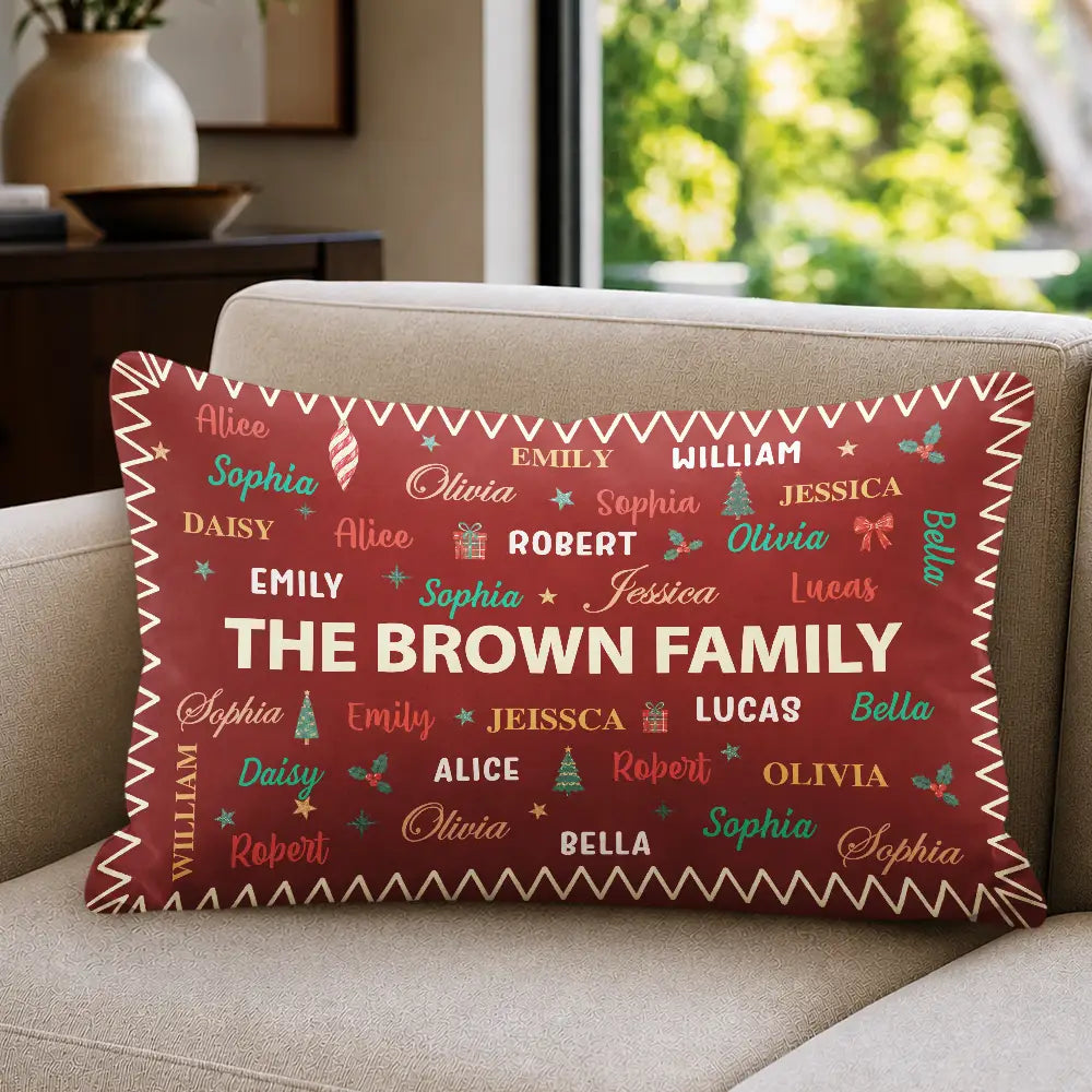 Sentimental, Christmas, Family, Custom Text - Family Name Christmas - Personalized Pillow
