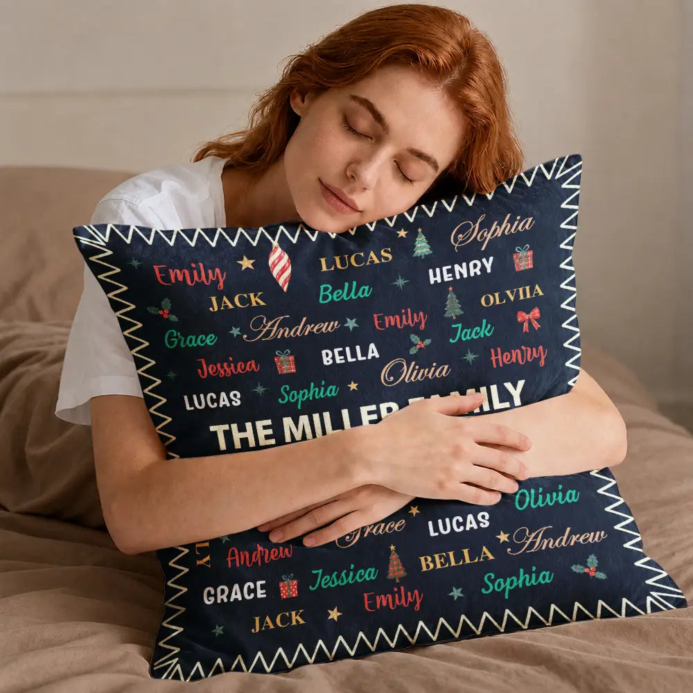 Sentimental, Christmas, Family, Custom Text - Family Name Christmas - Personalized Pillow
