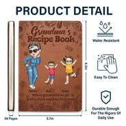 Gift For Grandma,Gift For Mother,Cooking,Happy - Family Recipe Mom Book - Personalized Leather Journal