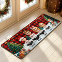 Family, Parents, Gift For Grandparents, Gift For Kids, Happy, Christmas, Top Market - Family Sitting Christmas Plaid Pattern - Personalized Runner Rug