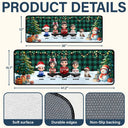 Family, Parents, Gift For Grandparents, Gift For Kids, Happy, Christmas, Top Market - Family Sitting Christmas Plaid Pattern - Personalized Runner Rug
