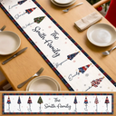 Sentimental,America 250th,Christmas,Family,Icon - Family Stars & Stripes Christmas Trees - Personalized Table Runner