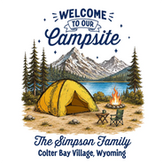 Summer, Camping, Family, Cozy, Icon - Family Welcome To Our Campsite - Personalized Decor Decal