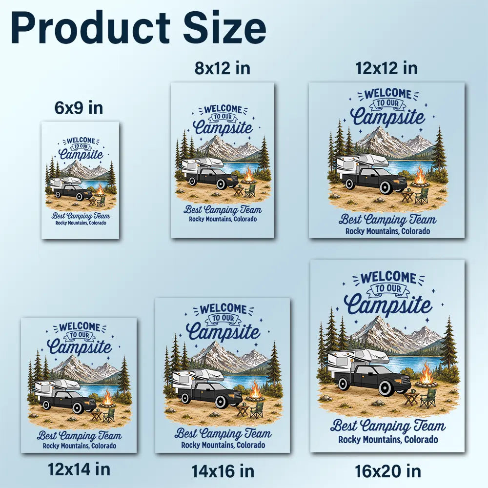 Summer, Camping, Family, Cozy, Icon - Family Welcome To Our Campsite - Personalized Decor Decal