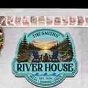 Family,Outdoor Decor,Lake,Custom Text,Happy - Family Welcome To Our Lake House - Personalized Custom Shaped Doormat