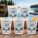 Family,Summer,Outdoor Decor,Lake,Custom Text,Happy - Family Welcome To Our Lake House River House - Personalized Frosted Cups