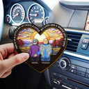 Family, Memorial, Sad - Family Where Life Begins And Love Never Ends - Personalized Custom Shaped Car Visor Clip