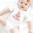 Easter,Gift For Kids,Grandma - Grandkids,Gift For Grandkids,Grandpa - Grandkids,Dad - Children,Mom - Children,Happy - Faux Chenille Bunny Alphabet Letters - Personalized Baby Onesie